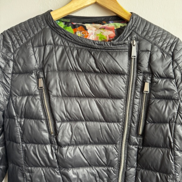 BCBGeneration Motorcycle Down Puffer Jacket - Size M - Picture 5 of 9